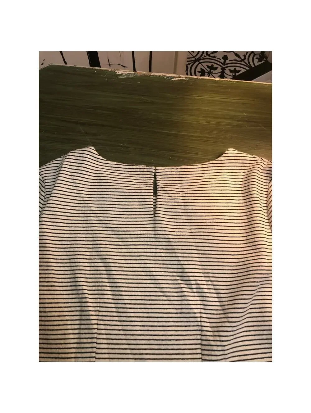 J. Crew EUC Cream and Black Striped Flutter Sleeve Dress - Size S